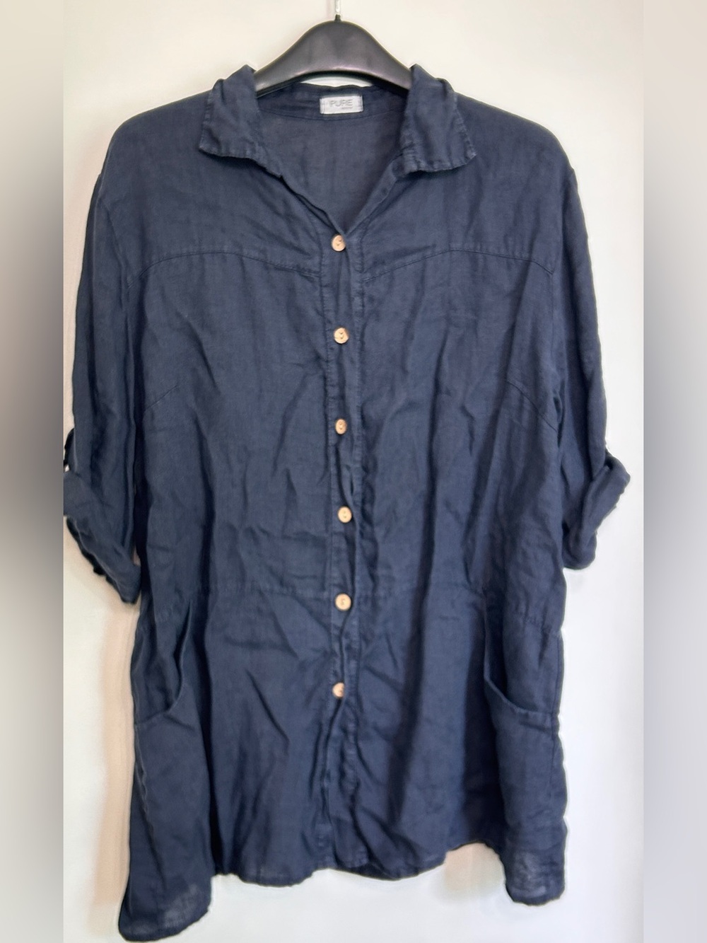 PURE VENICE 100% LINEN BUTTON DOWN SHIRT